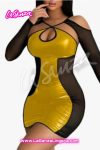 Midnight Mustard Mesh Dress