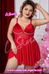 Plus Size Red Pearl Babydoll
