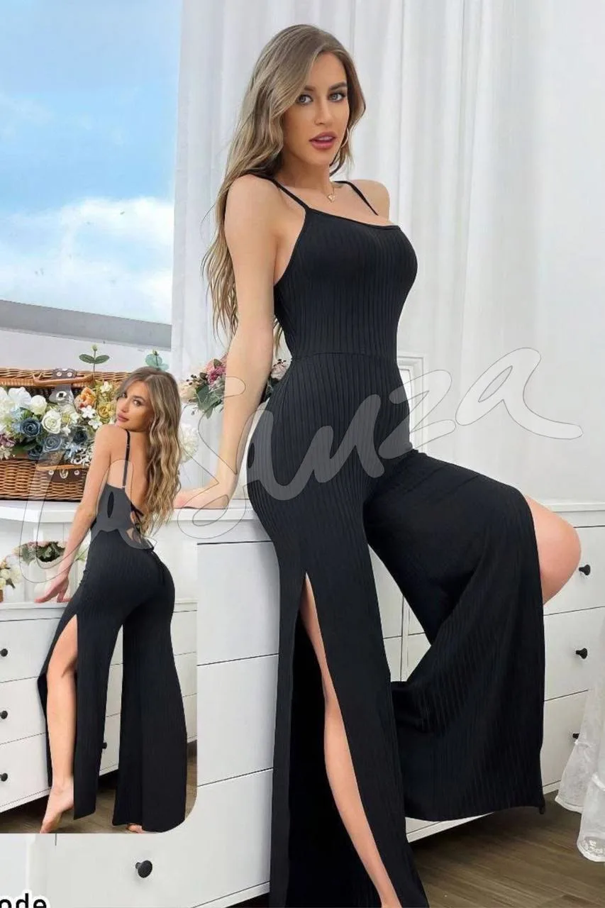 Vibrant Ribbed Slit Jumpsuit (3)