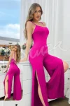 Vibrant Ribbed Slit Jumpsuit