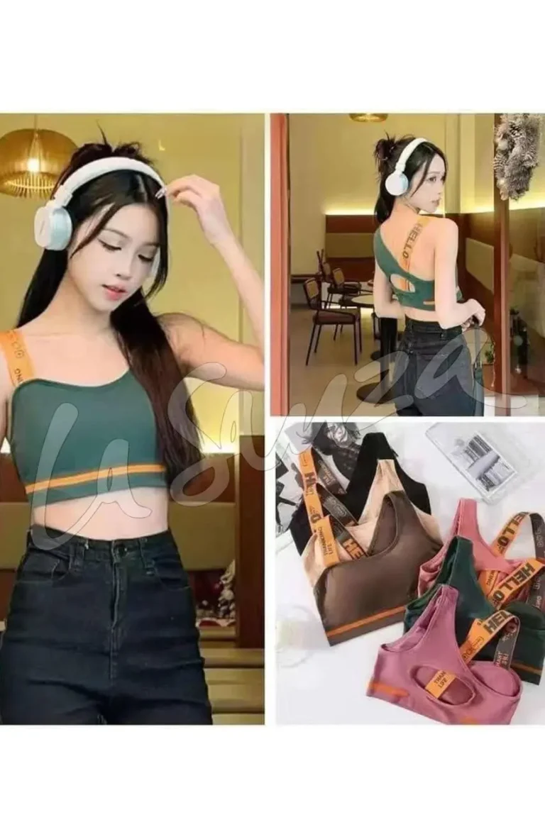 HELLO Strappy Back Sports Crop Top