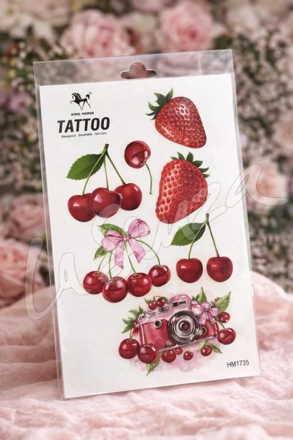 Playful Fruit Tattoo Stickers