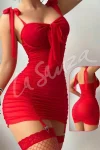 Sultry Ruched Garter Dress4