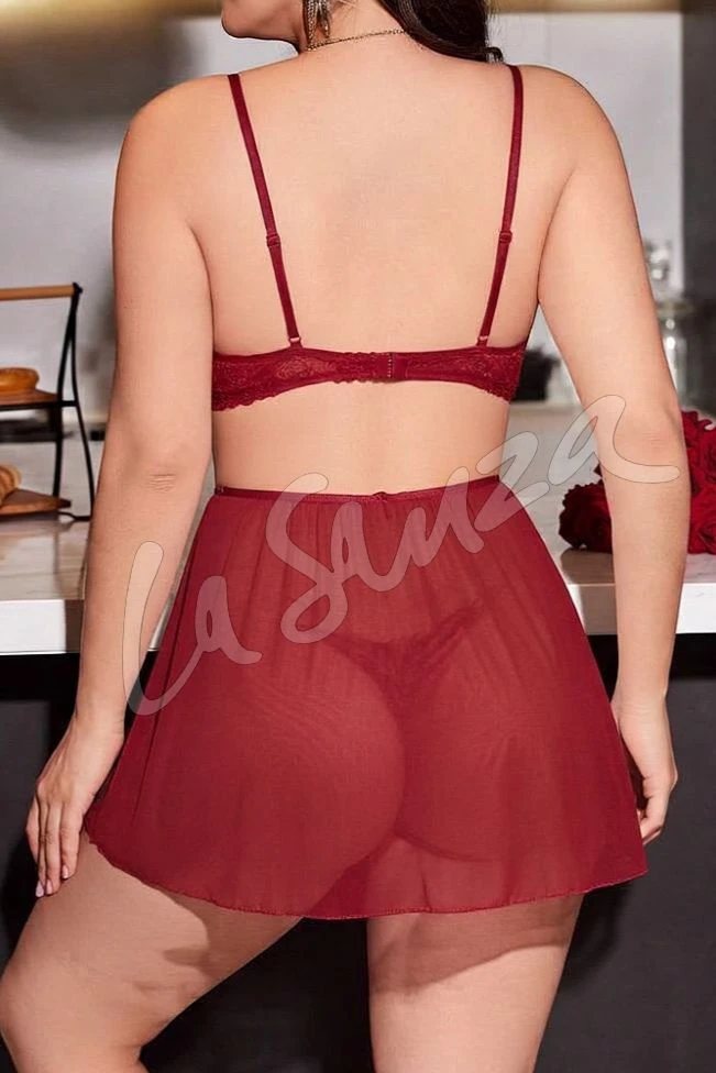 Sultry Bold Lace Babydoll-2