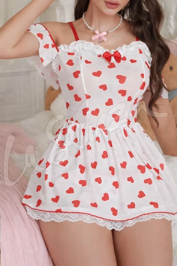 Adorable Flirty Heart Babydoll