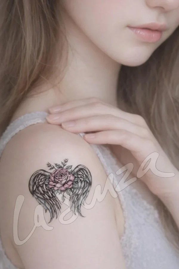 Romantic Elegant Angel Tattoo
