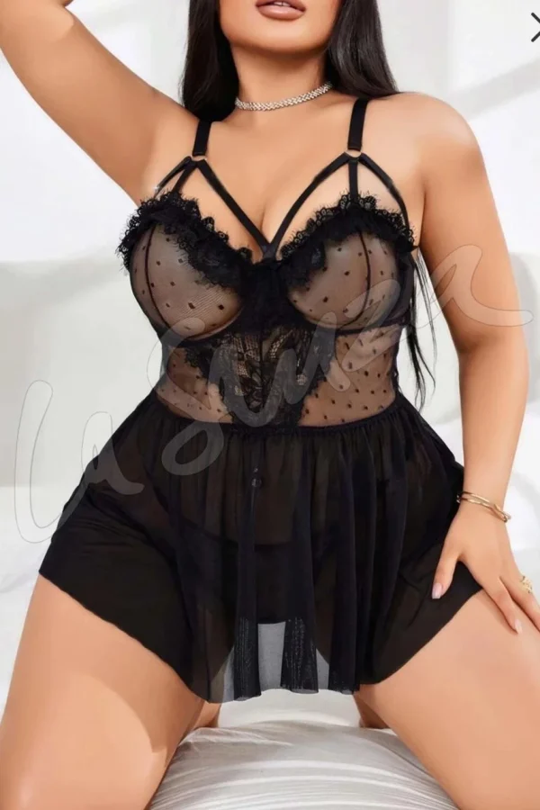 Elegant Seductive Black Babydoll