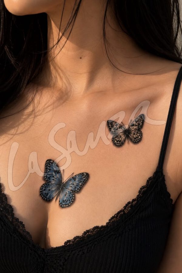Blue Butterfly Temporary Tattoo