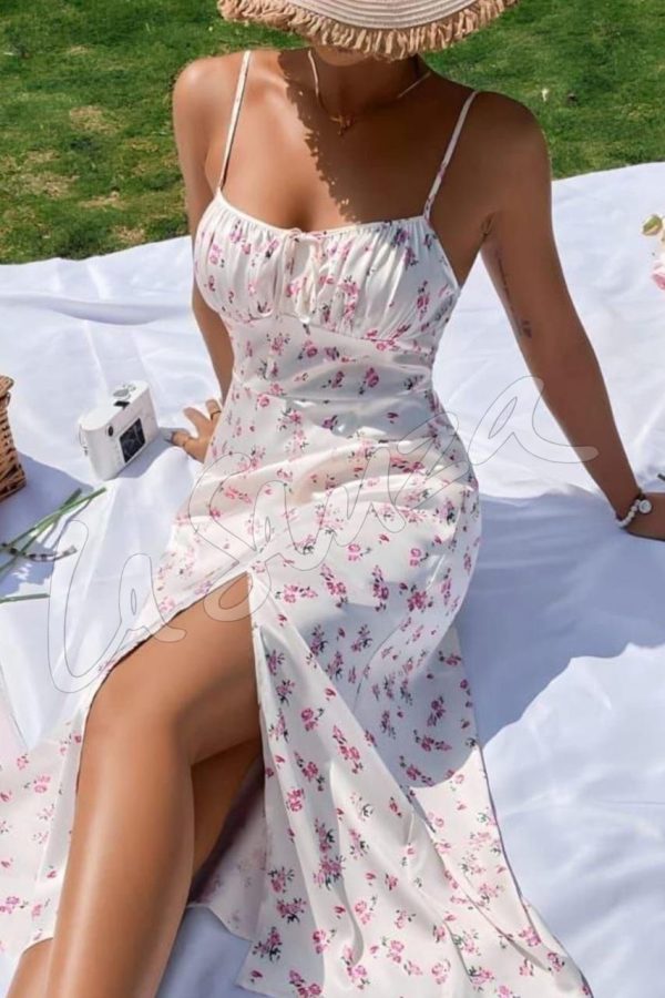 Floral Side Slit Dress
