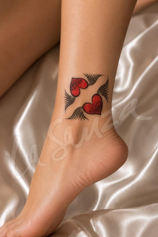 Winged Love Hearts Tattoo