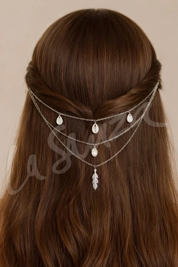Midnight Seashell Hair Chain
